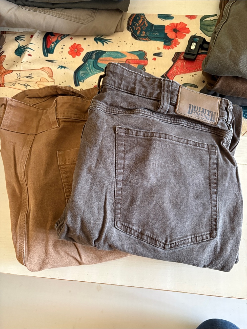 Duluth Trading Co Men’s Cargo Pants - Brown and Gray